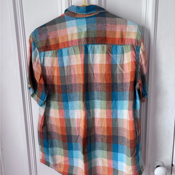 Men’s Tommy Bahama Short Sleeve Button Front Plaid 100%Linen Shirt Small - Picture 6 of 14